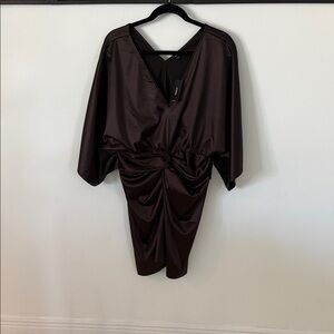 Express Brown NWT Bodycon V-Neck Mini Dress